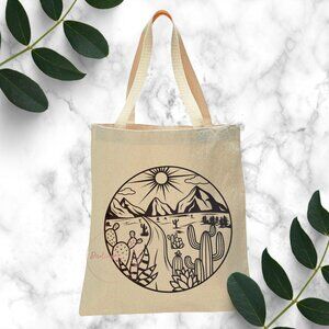 Desert Road Reusable Canvas Tote - Natural